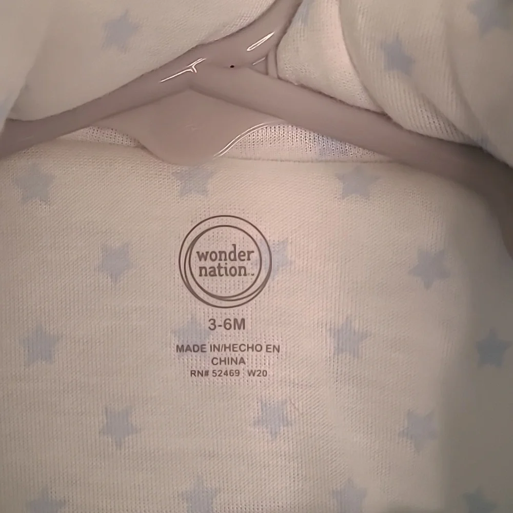 New! Wonder Nation baby blue 3-6 month zip up winter fleece onesie coat